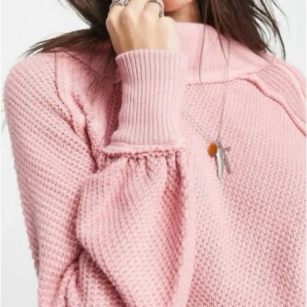 FP We The Free She’s A Keeper Mock Neck Puff Sleeve Pink Size XS